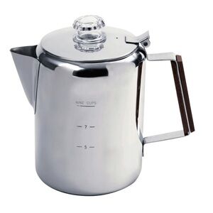 Stainless Steel Coffee Percolator with Wooden Handle